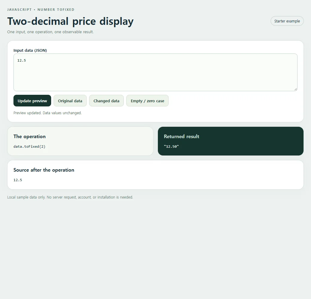The starter separates the input, operation, and returned result.