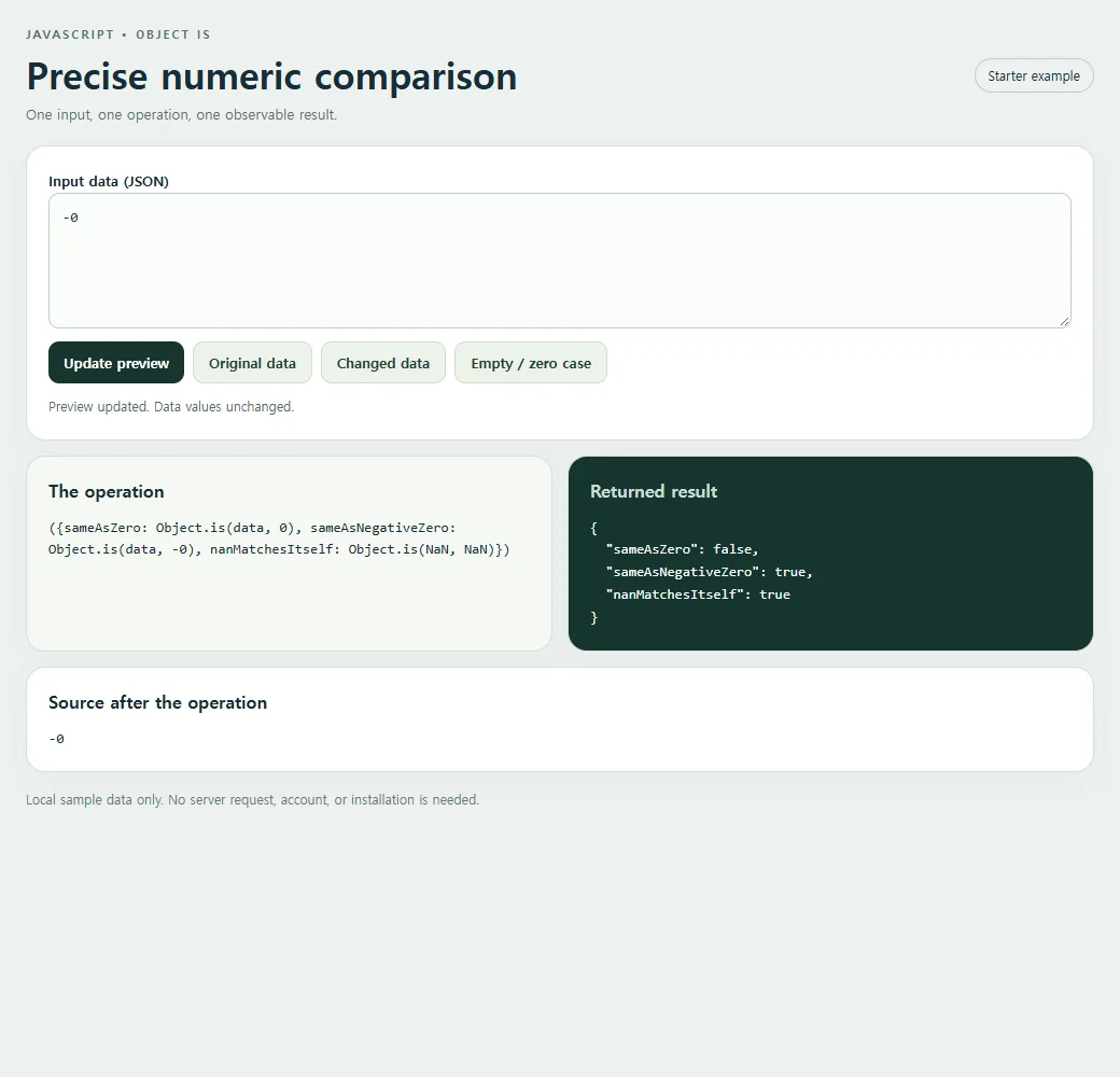 The simpler starter example separates the operation, returned value, and source data.