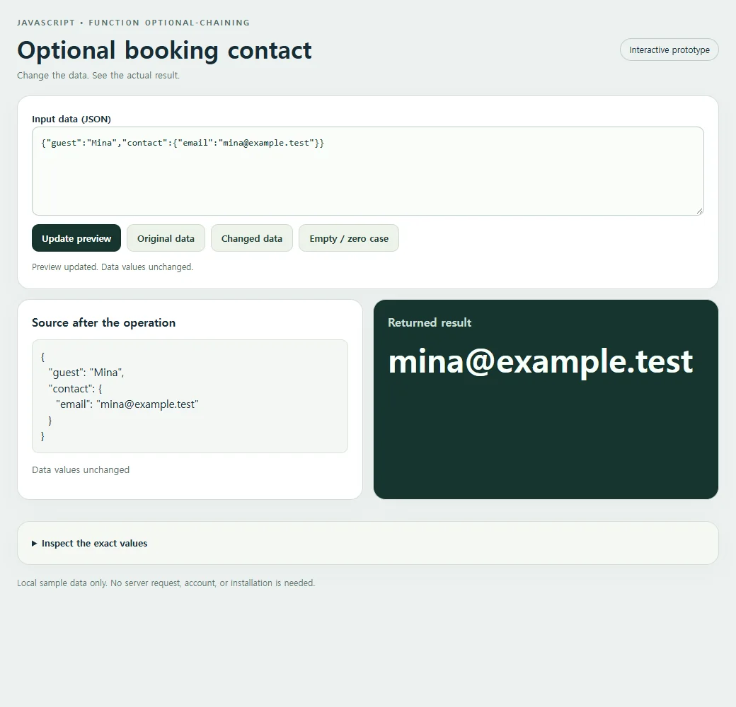 Optional booking contact: the original sample and its calculated result.