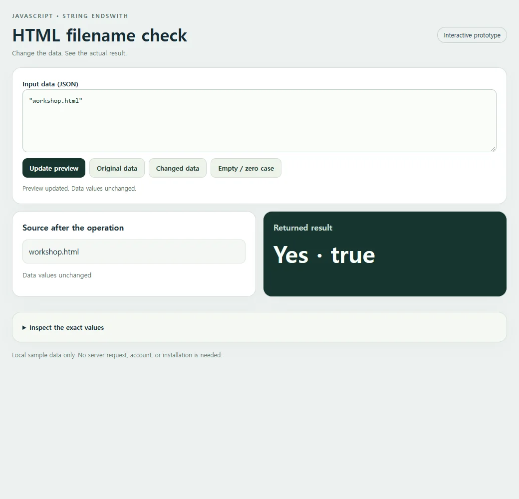 The complete html filename check example with its original sample.