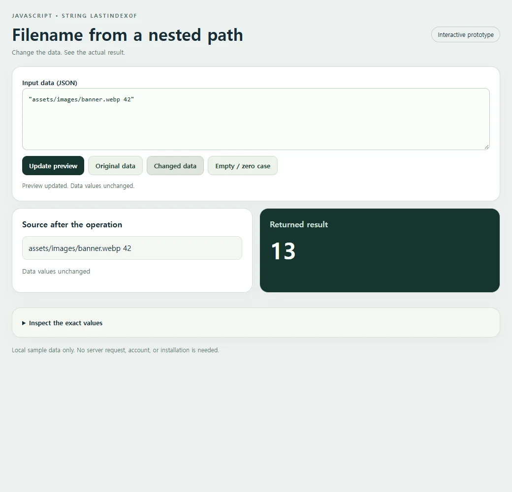 A second filename from a nested path sample demonstrates how the result responds to changed input.