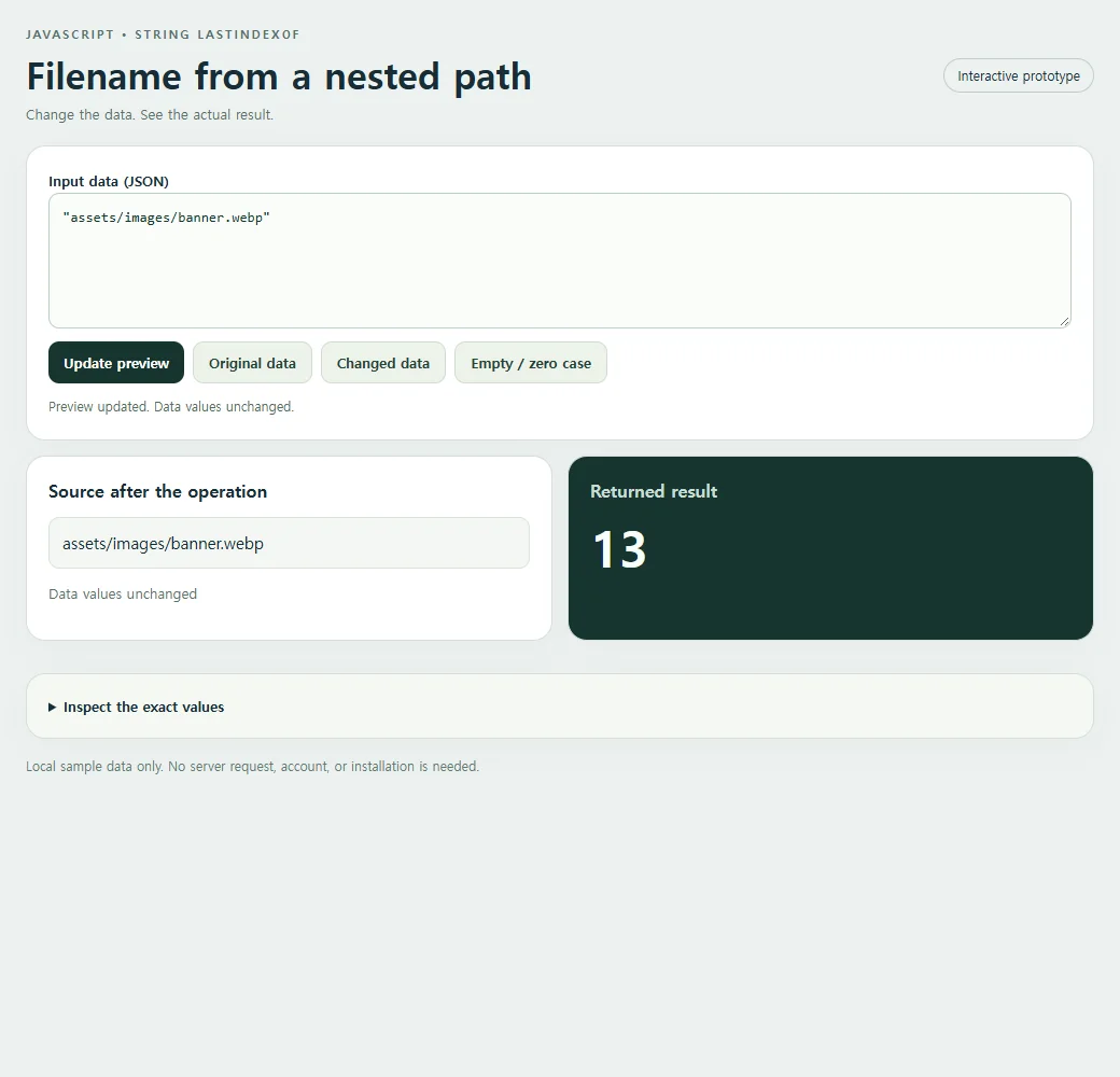 The complete filename from a nested path example with its original sample.