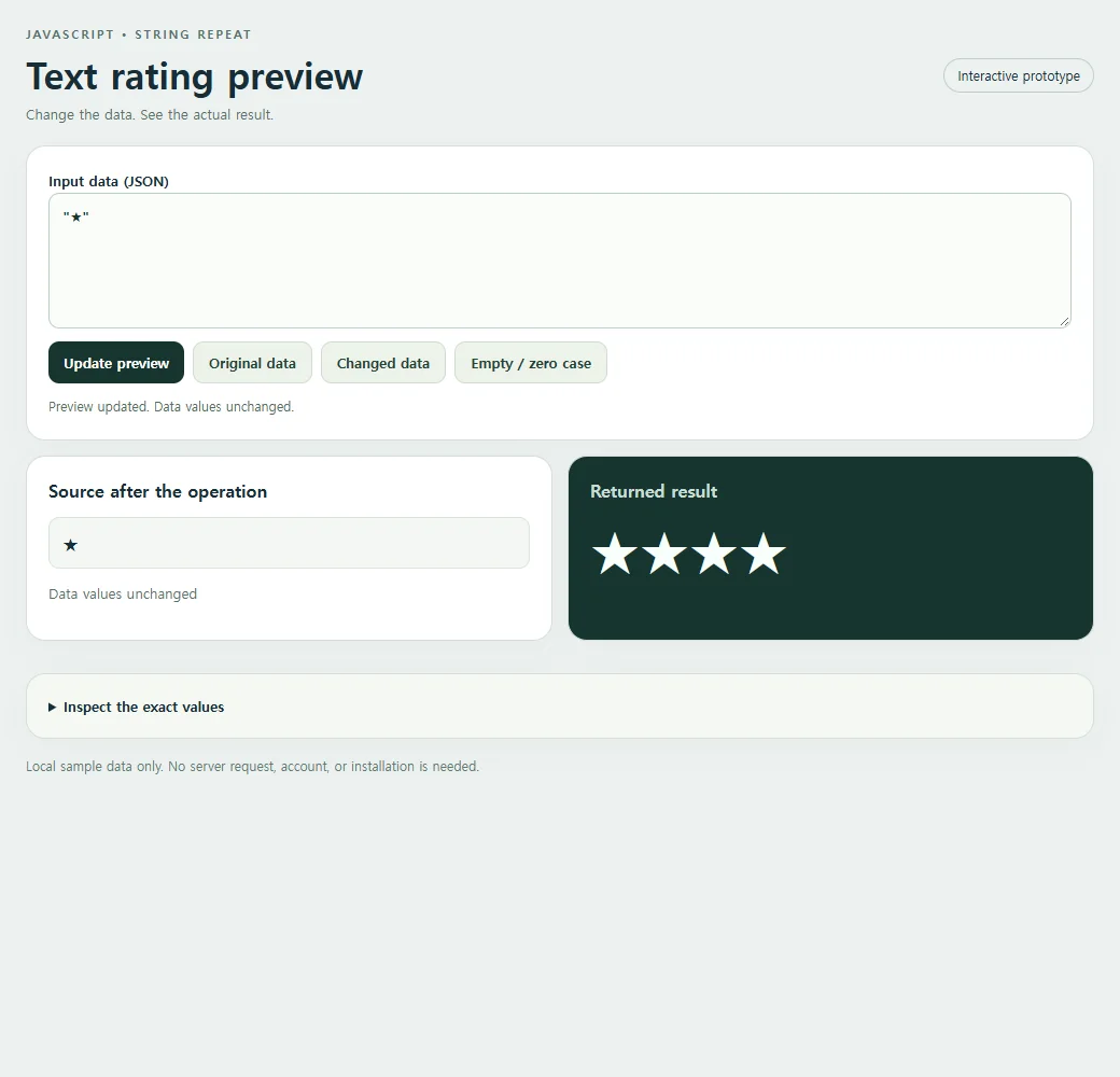The complete text rating preview example with its original sample.