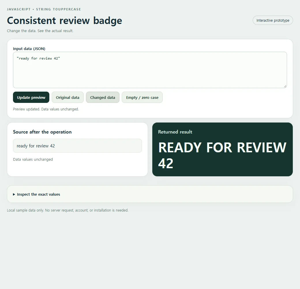 A second consistent review badge sample demonstrates how the result responds to changed input.