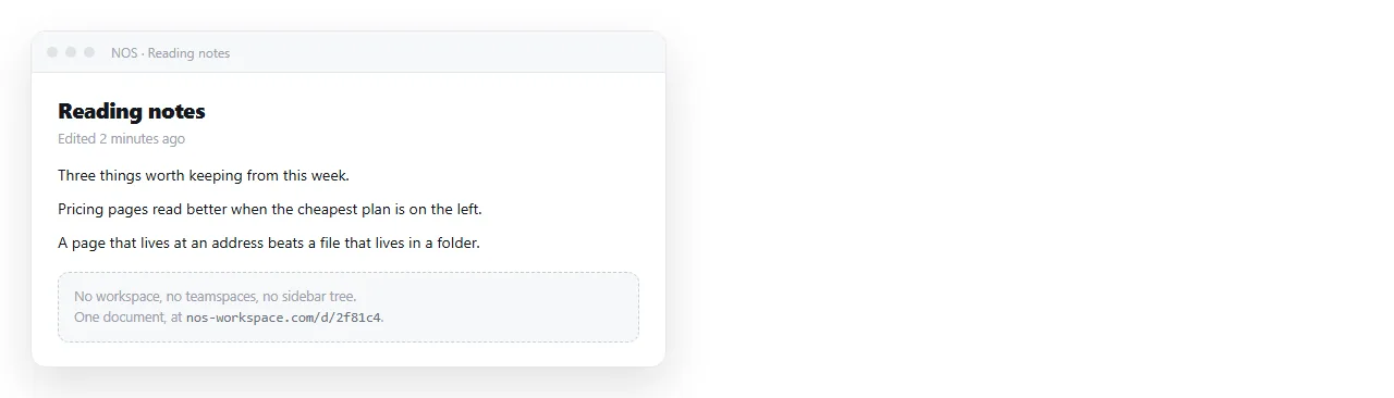 A single document holding one page, with no workspace structure around it.