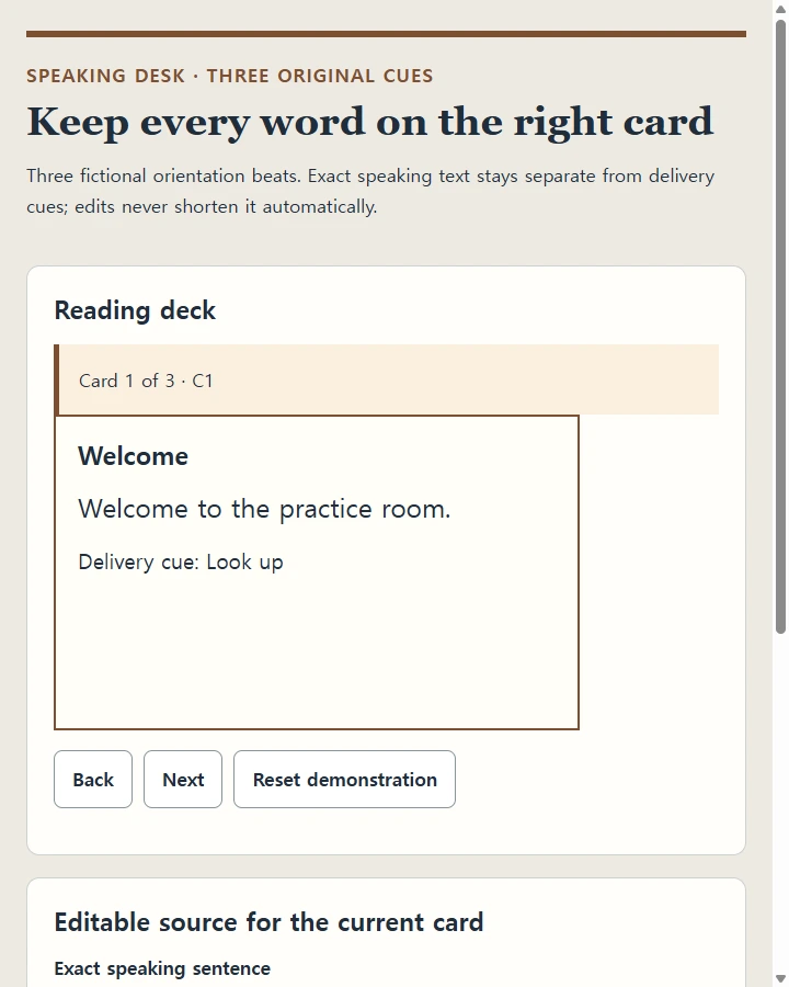 Keep every word on the right card
