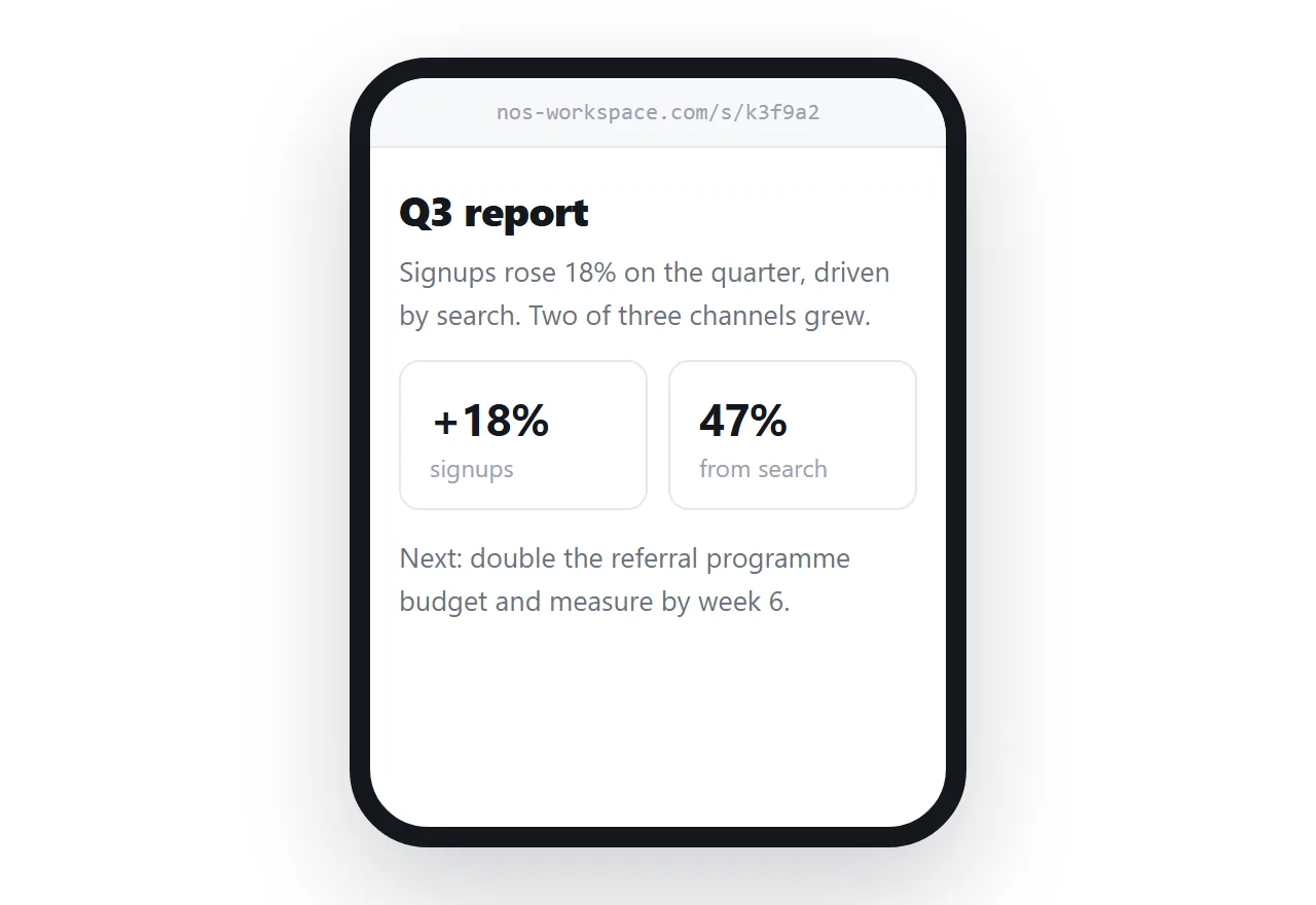 The same content as a page: it reflows to the screen it is on.