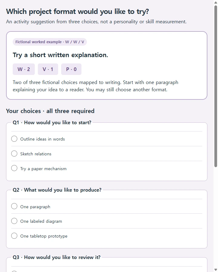 Which project format would you like to try?