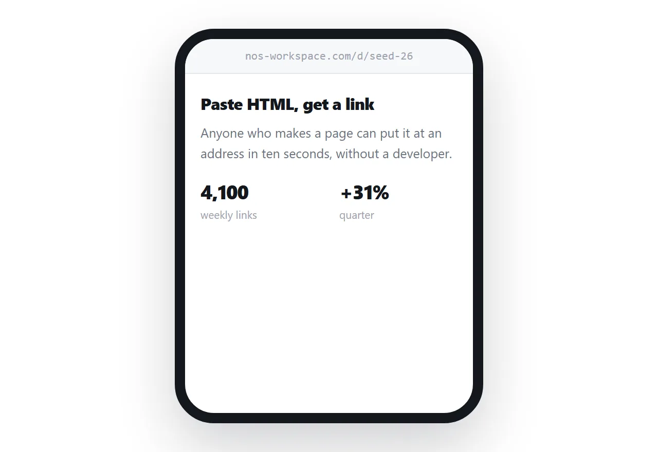 A deck opened from a link on a phone, first slide readable without zooming.