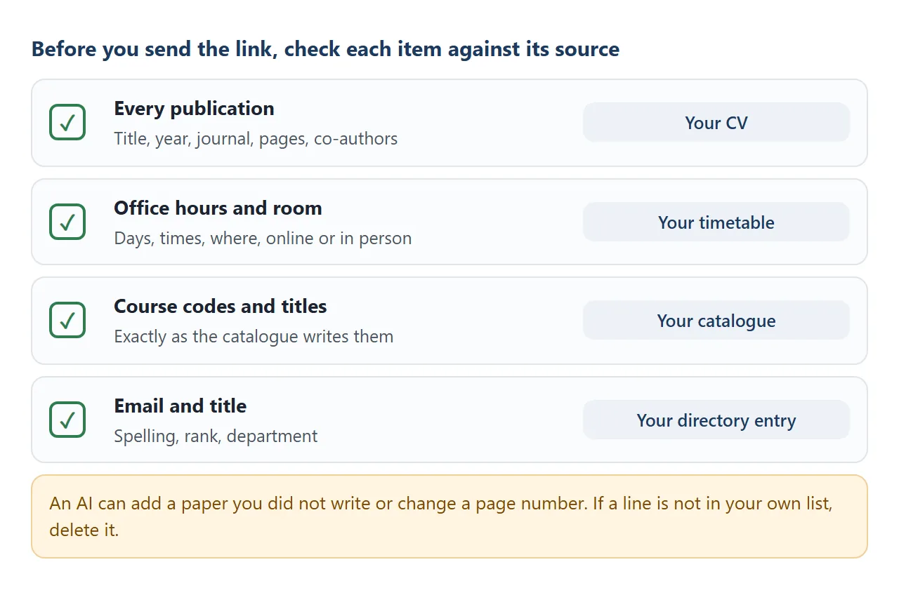 Four things to compare with your own documents before you send the link.
