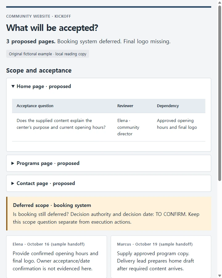 What will be accepted?