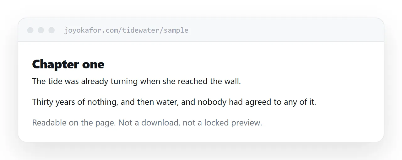 A sample chapter readable directly on the book page.