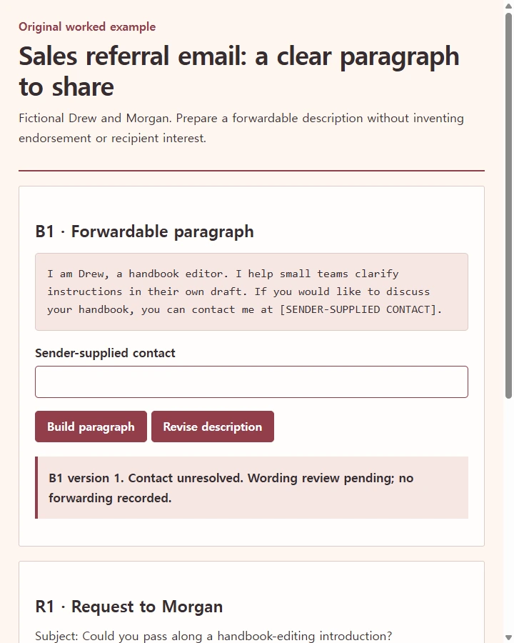 Sales referral email: a clear paragraph to share