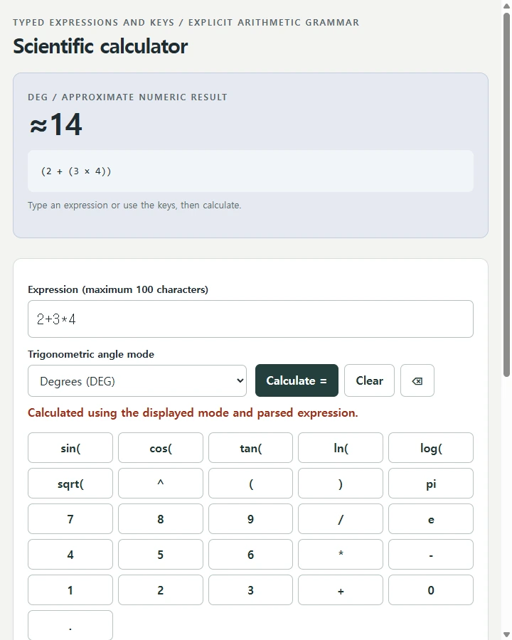 Scientific calculator