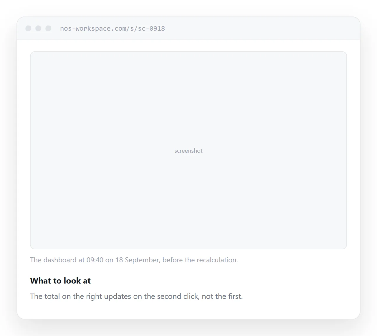A screenshot on a page with a caption beneath and the explanation in text.