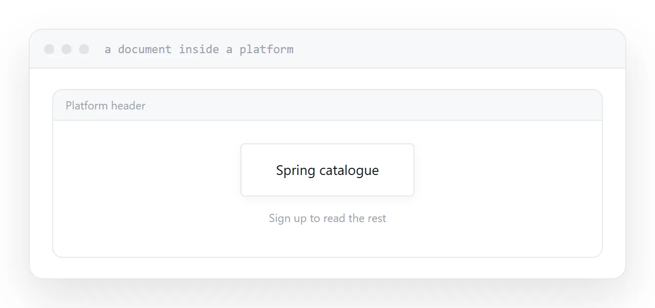 A document inside a platform viewer with branding and a sign-up prompt.