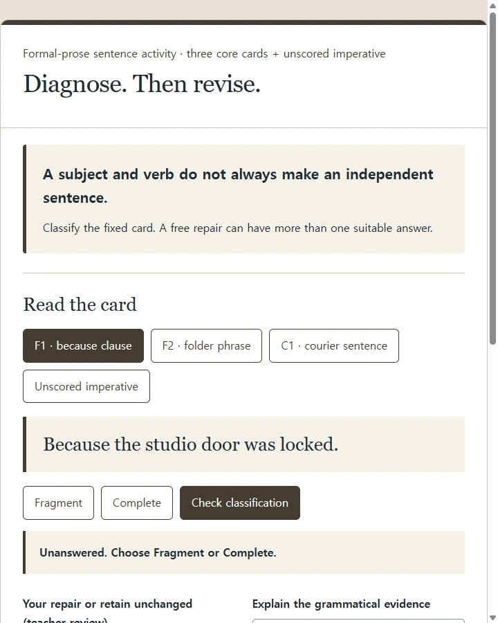 Diagnose. Then revise.