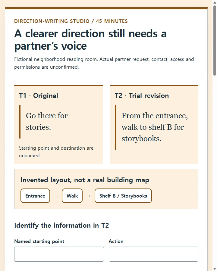 A clearer direction still needs a partner’s voice