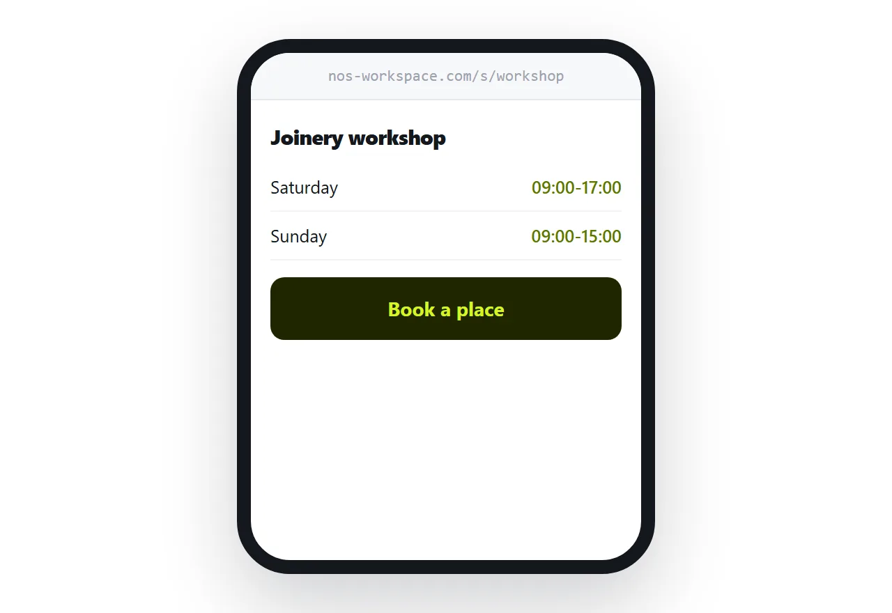 The same page checked on a phone before sending, with tap targets visible.
