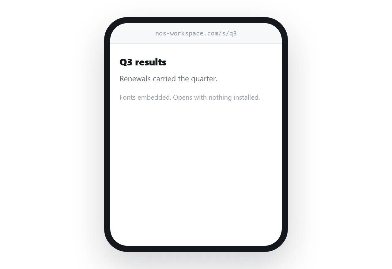 The same deck received as a PDF, opening directly on a phone.