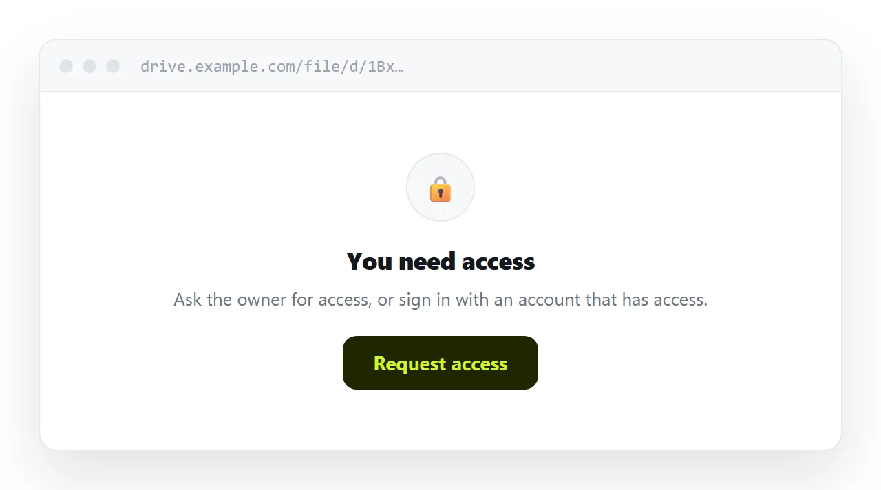 A sign-in prompt shown instead of the document the recipient was sent.