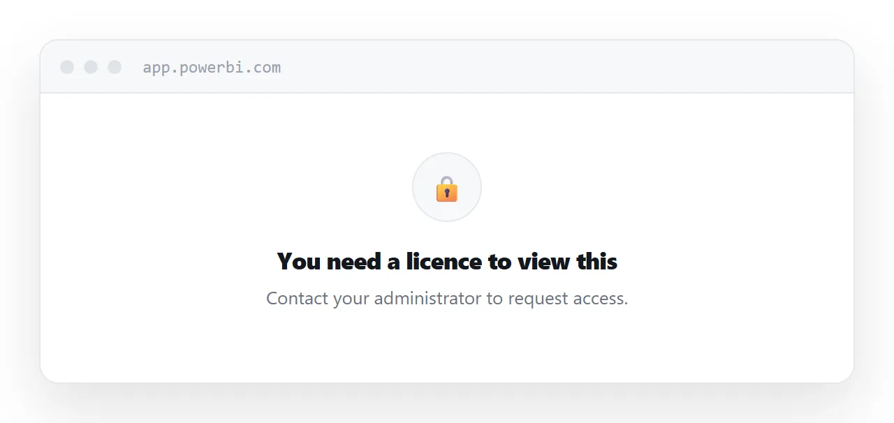 A report link opened by an external reader, showing an access error.