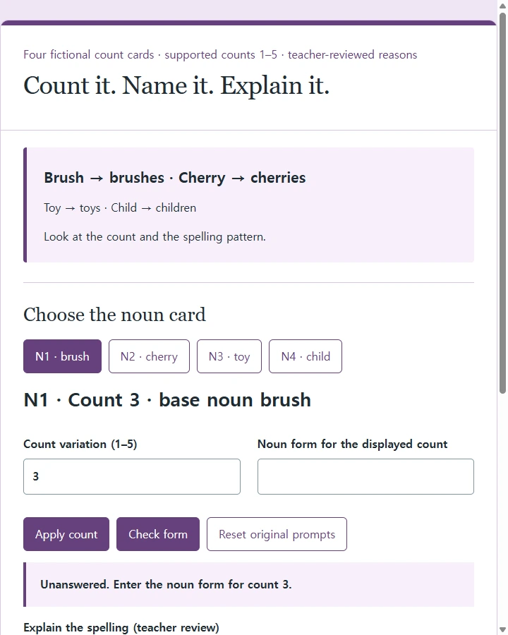 Count it. Name it. Explain it.