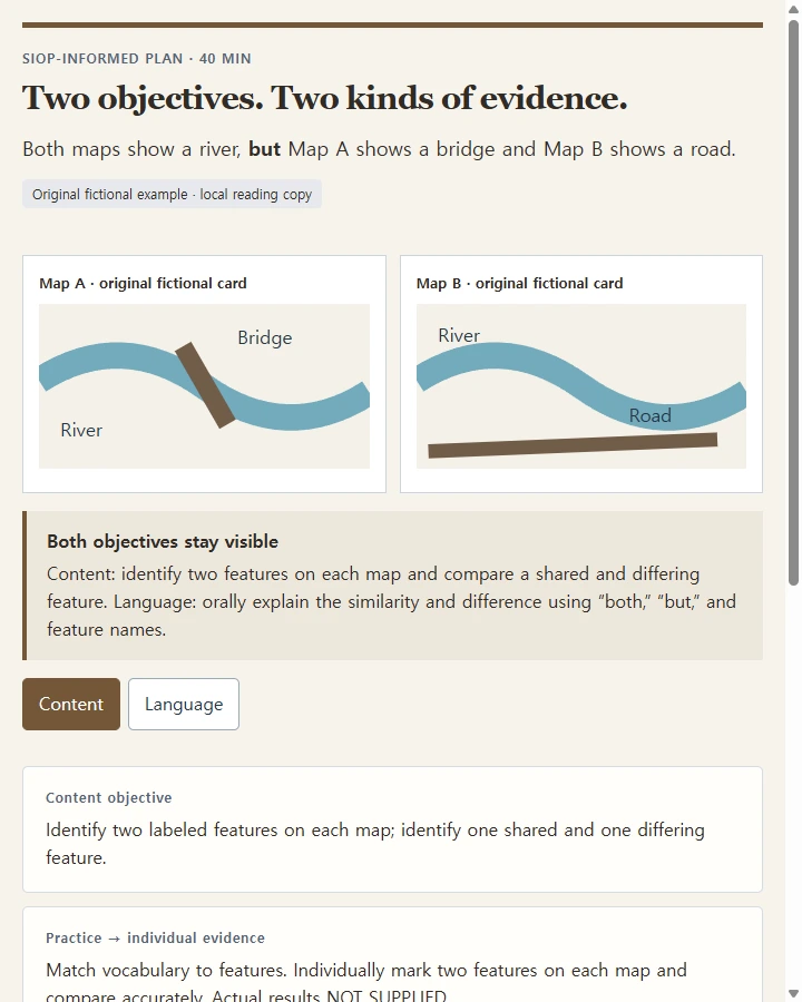 Two objectives. Two kinds of evidence.