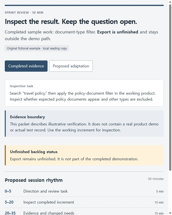 Inspect the result. Keep the question open.