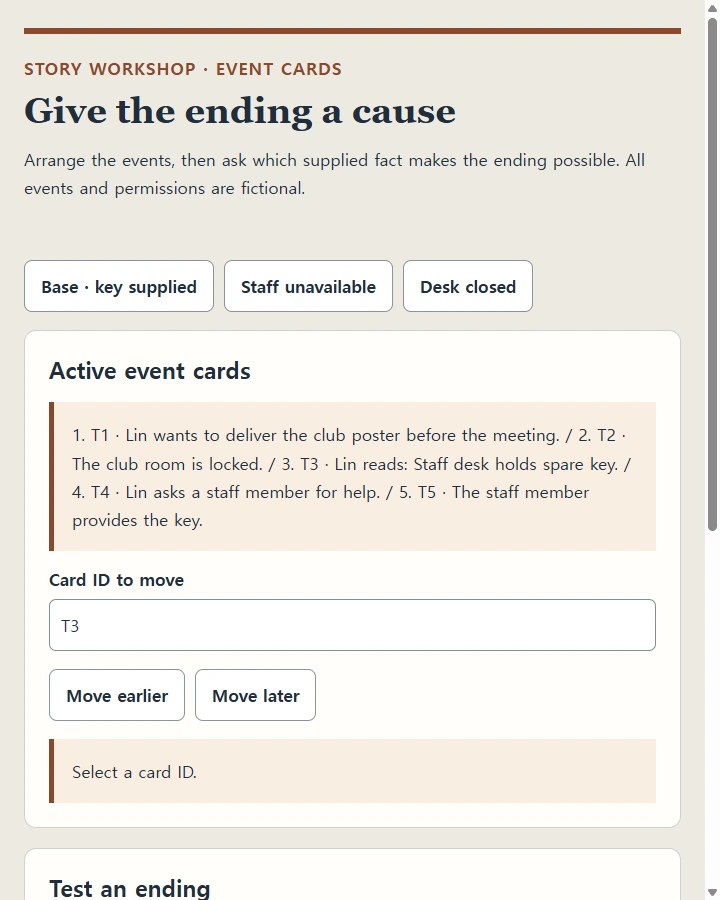 Give the ending a cause