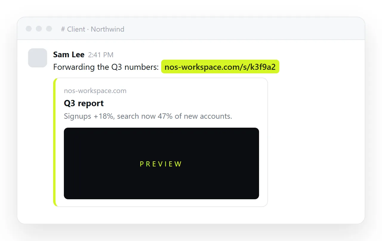 The forwarding case: a forwarded link lands on the current page. A forwarded attachment is a copy of a copy.