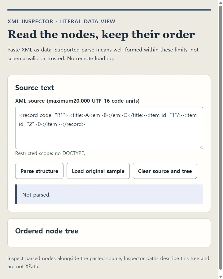 Read the nodes, keep their order